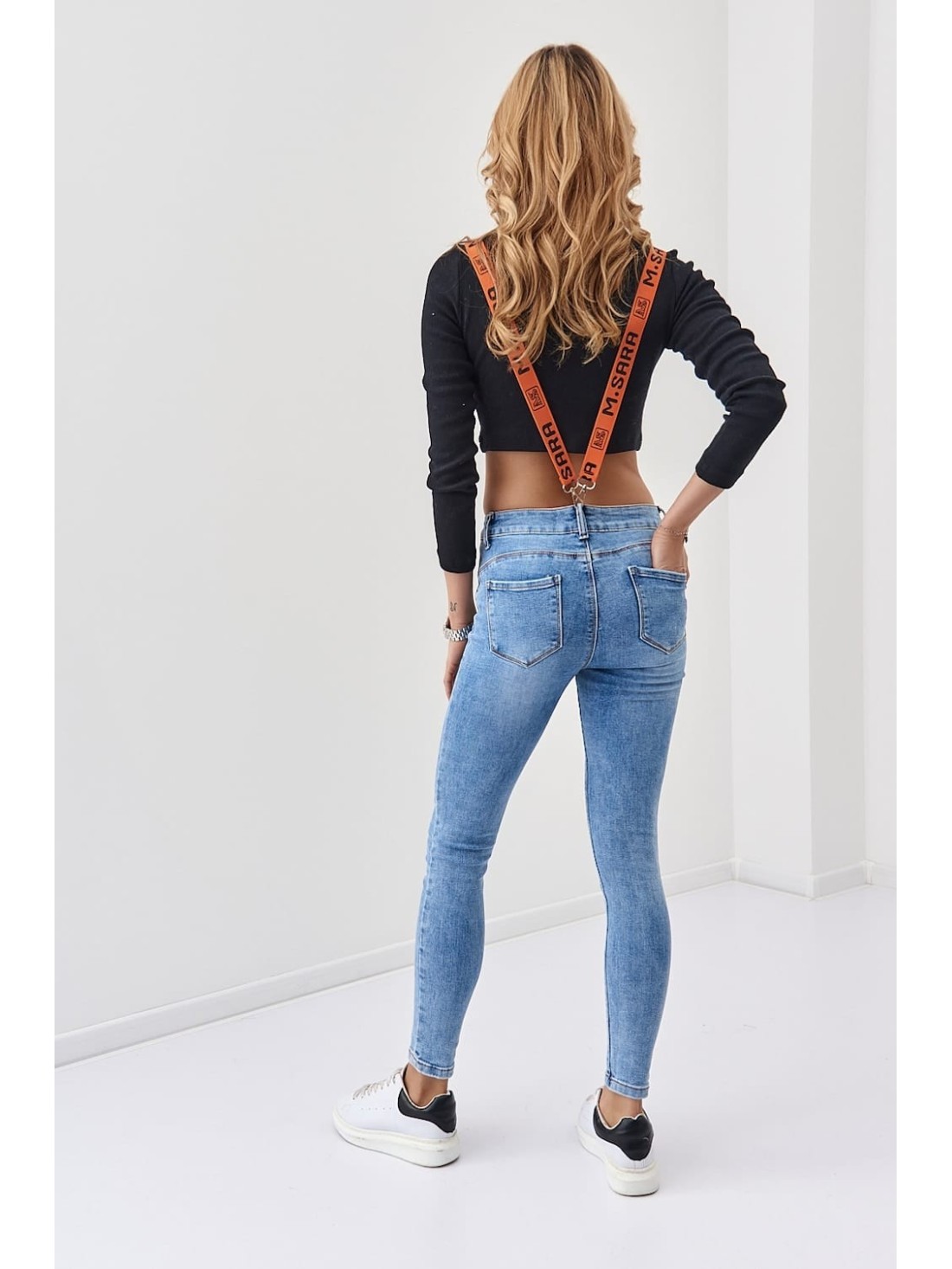 Denim pants with suspenders 08923 - Online store - Boutique